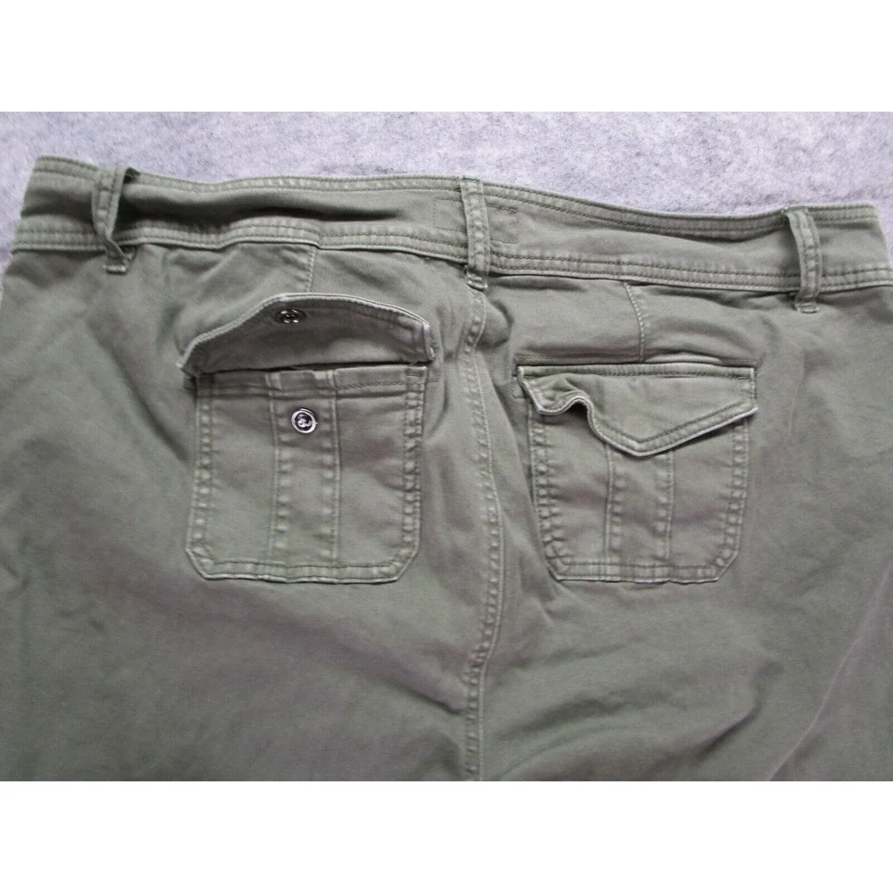 Torrid Jeans Womens 20 green Stretch Denim roll up snap‎ ankle pre-owned